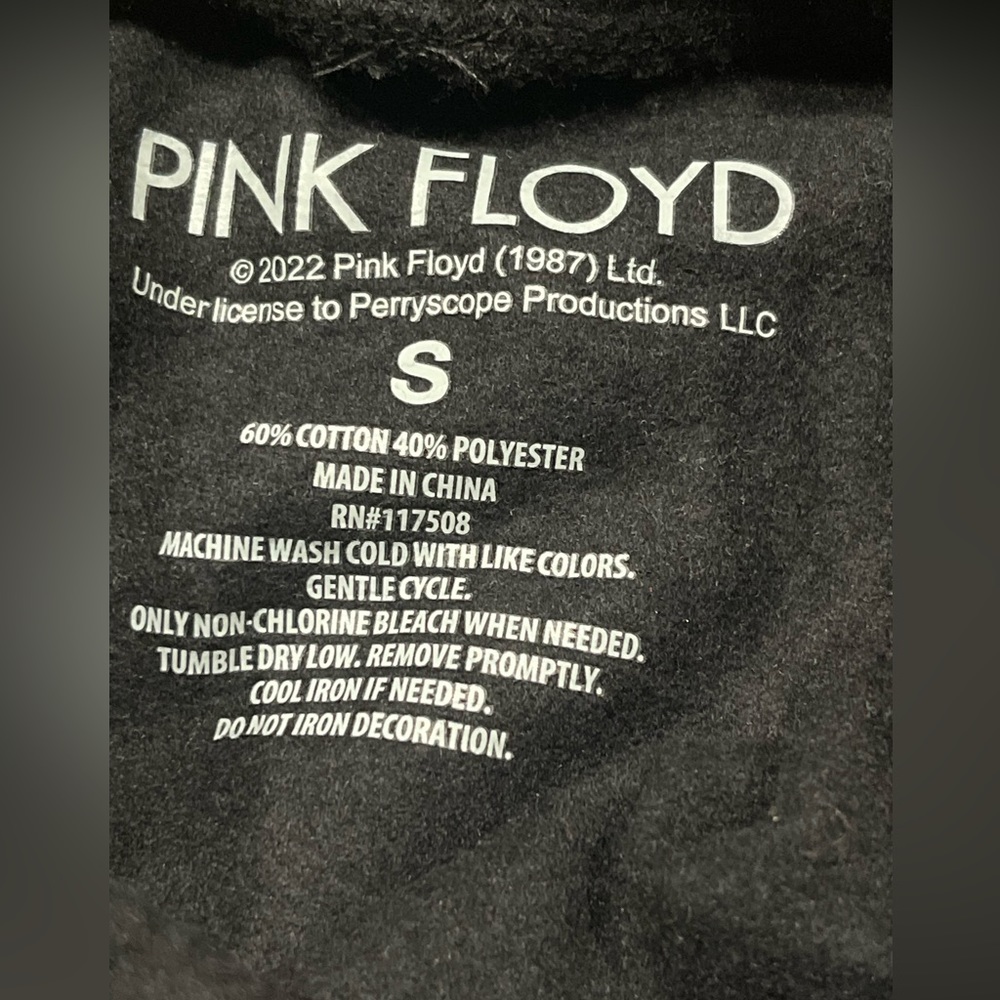 NEW Women’s Pink Floyd Graphic Oversized Hoodie - Black Size Small - Picture 3 of 4